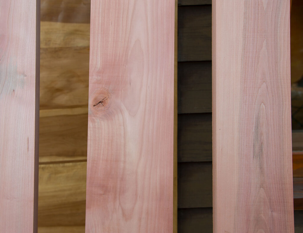 Detalle de madera nativa vaporizada